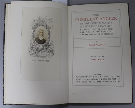 Walton, Izaak - The Compleat Angler, illustrated by Frank Adams, half vellum, folio, 1 of 450, with colour